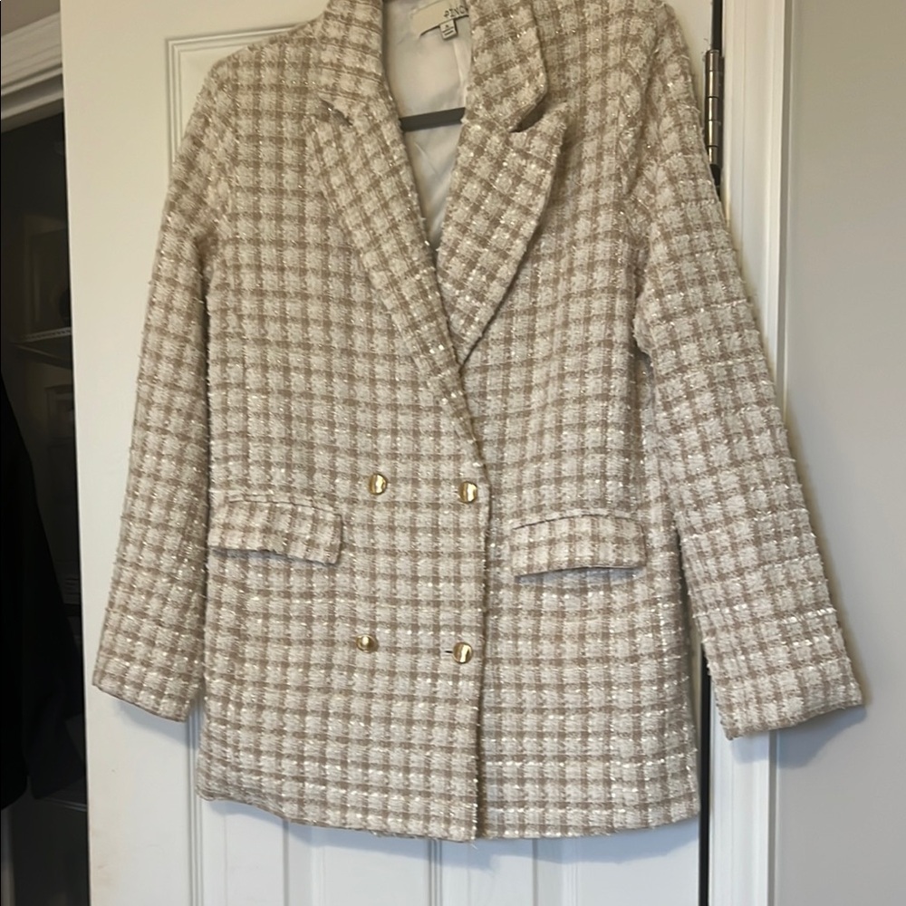 Pinch Cream Blazer Classic Notched Lapel